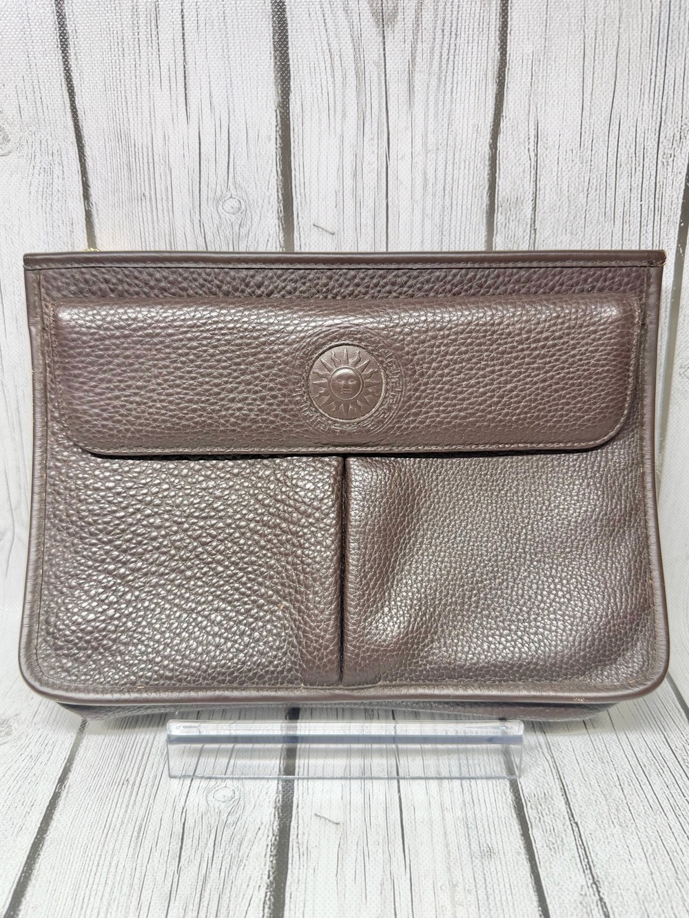 PRE LOVED Vintage Gianni Versace Pebbled Leather Clutch